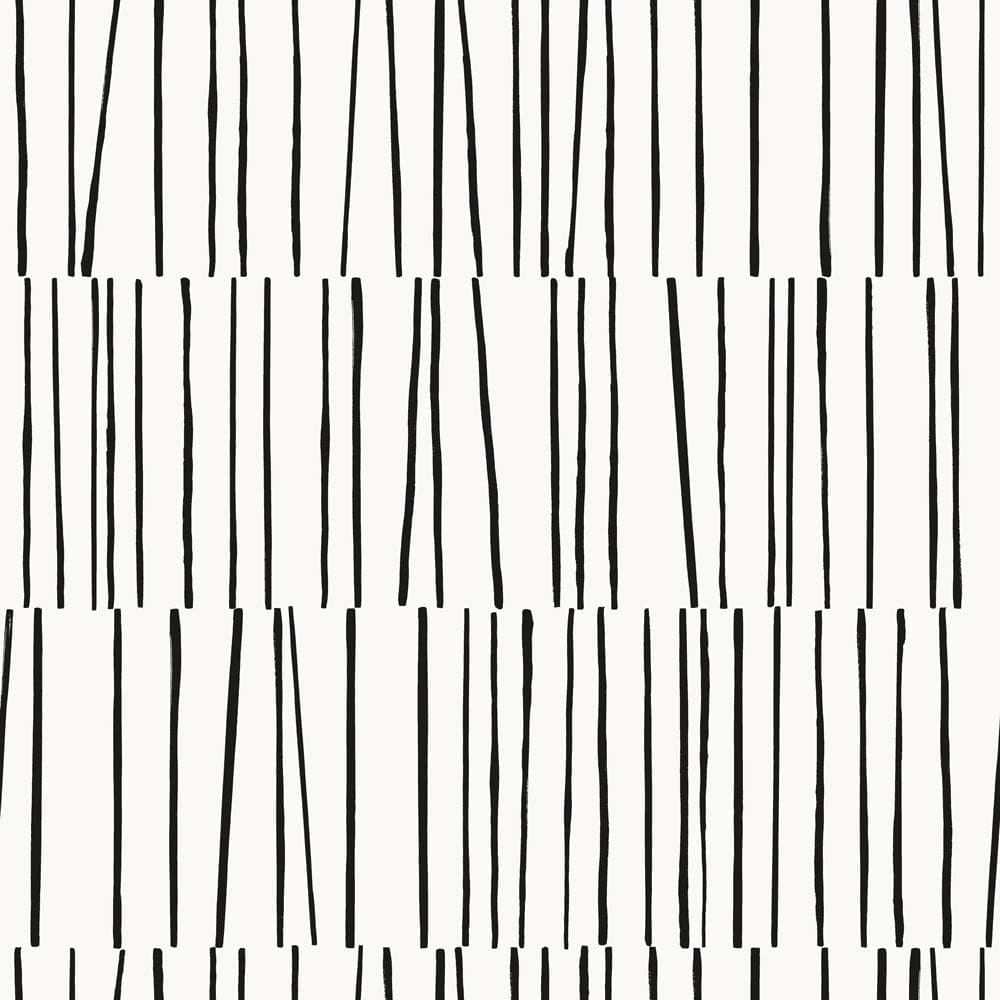 Shift Peel And Stick Wallpaper By Bobby Berk-Tempaper & Co.-Tempaper-BB14034-DecorSingle Roll-White & Black Lines-1-France and Son