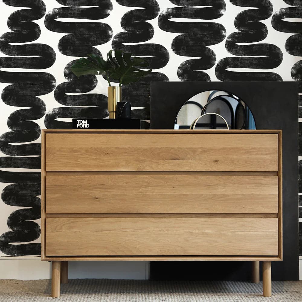 Wiggle Room Peel And Stick Wallpaper By Bobby Berk-Tempaper & Co.-Tempaper-BB14035-DecorSingle Roll-White & Black-3-France and Son