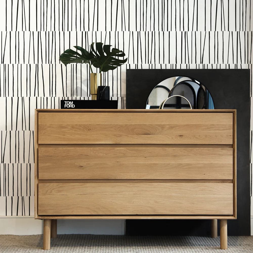 Shift Peel And Stick Wallpaper By Bobby Berk-Tempaper & Co.-Tempaper-BB14034-DecorSingle Roll-White & Black Lines-3-France and Son