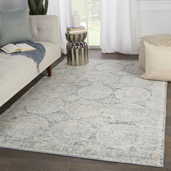 Barclay Butera by Jaipur Living Crescent Handmade Medallion Blue/ Gray Area Rug (5'X8')