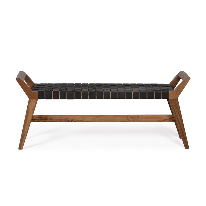 Cove Bench-Union Home Furniture-UNION-BDM00070-BenchesBlack Leather-3-France and Son