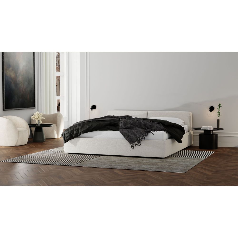 Cloud9 Upholstered Bed King Cream Boucle Fabric