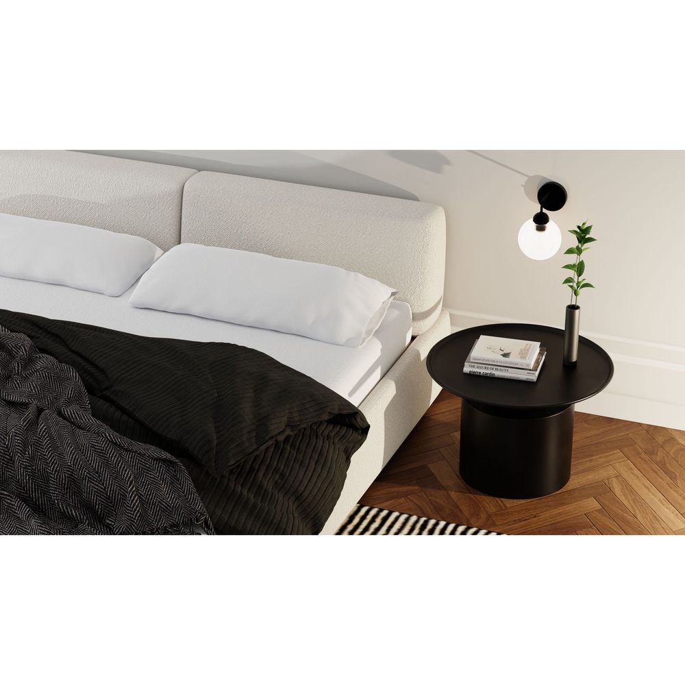 Beds Cloud9 Upholstered Bed Queen Cream Boucle Fabric