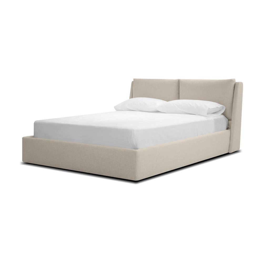 Beds Continental Storage Bed Queen Stone Wheat Fabric