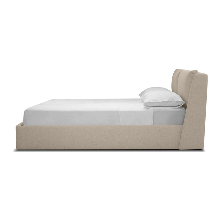 Beds Continental Storage Bed Queen Stone Wheat Fabric
