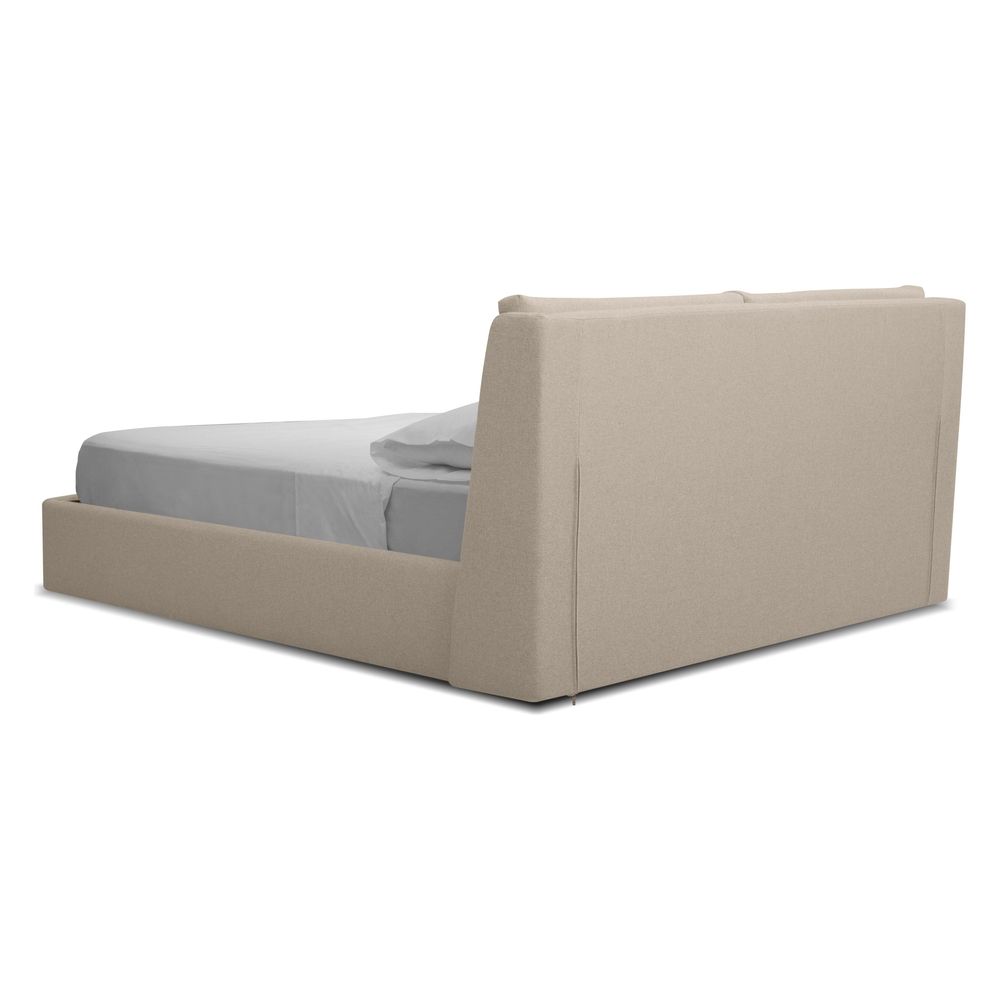 Beds Continental Storage Bed Queen Stone Wheat Fabric
