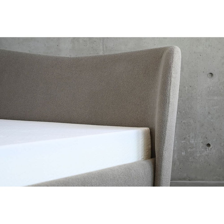 Harlow Storage Bed Queen Putty Teddy Fabric