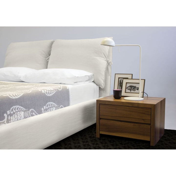 Plume Upholstered Bed King Cream Linen