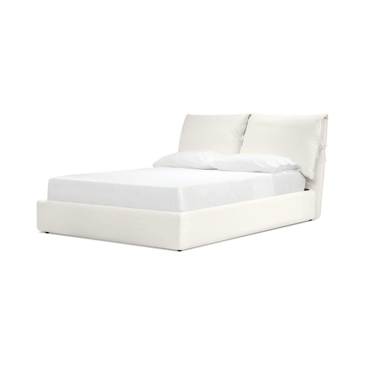 Beds Plume Upholstered Bed Queen Cream Linen