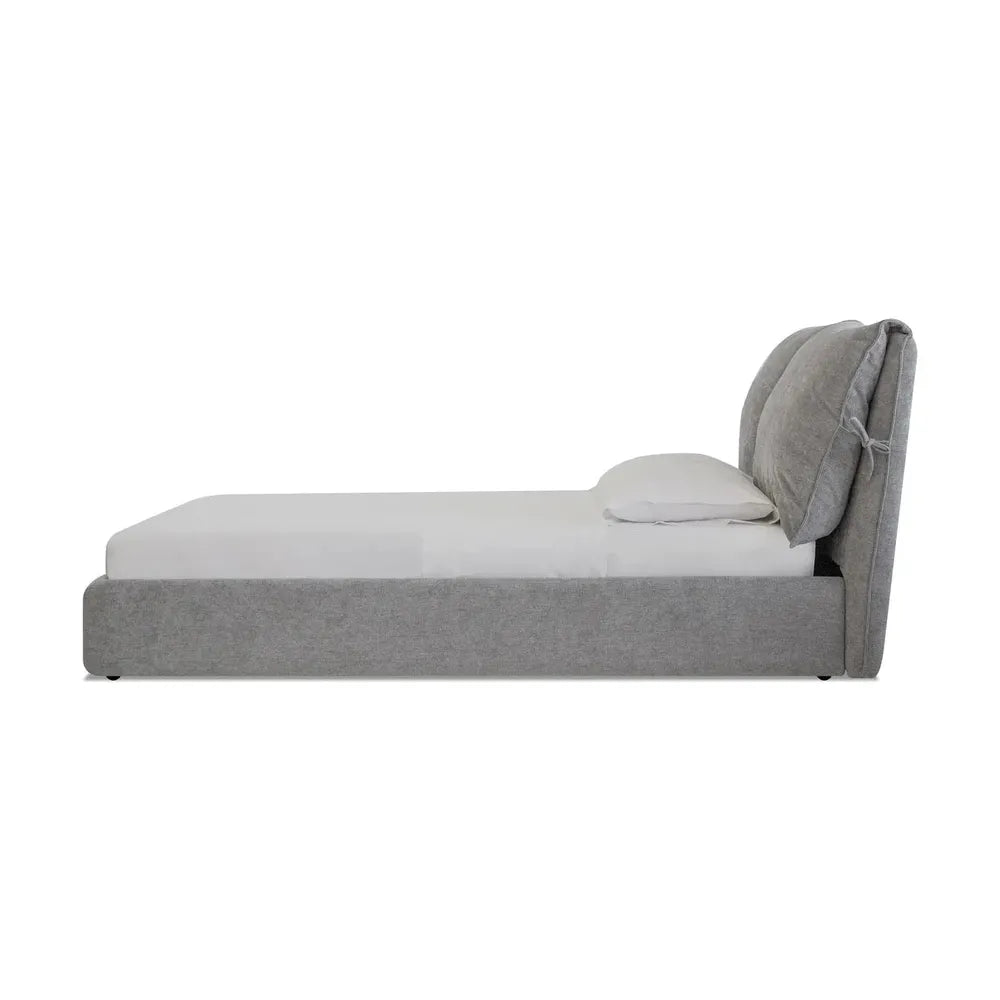 Beds Plume Upholstered Bed King Heather Grey Fabric