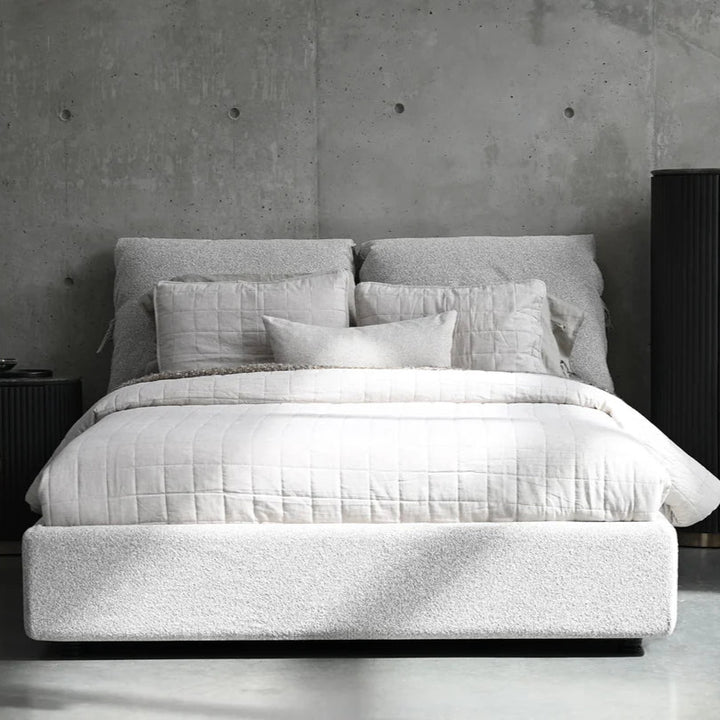 Beds Plume Bed Upholstered Oat Tweed