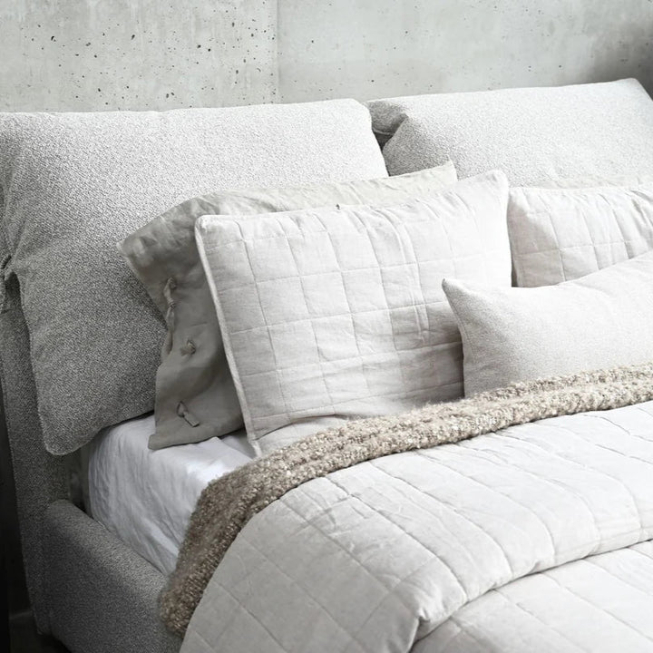 Plume Bed Upholstered Oat Tweed