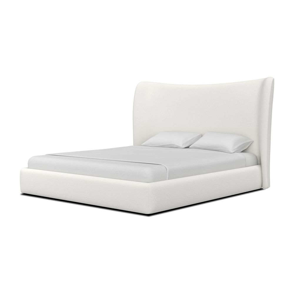 Beds Rowe Storage Bed Queen White Linen Fabric