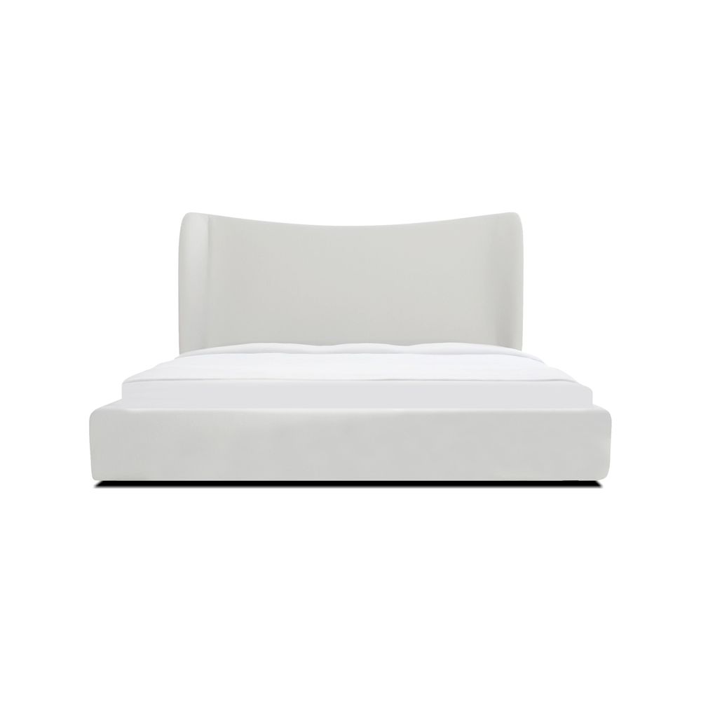Beds Rowe Storage Bed Queen White Linen Fabric