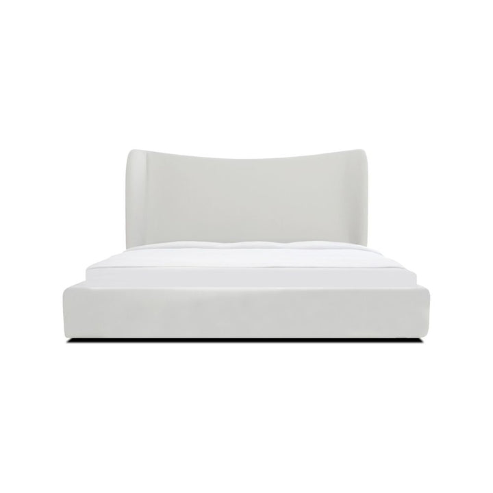 Beds Rowe Storage Bed Queen White Linen Fabric