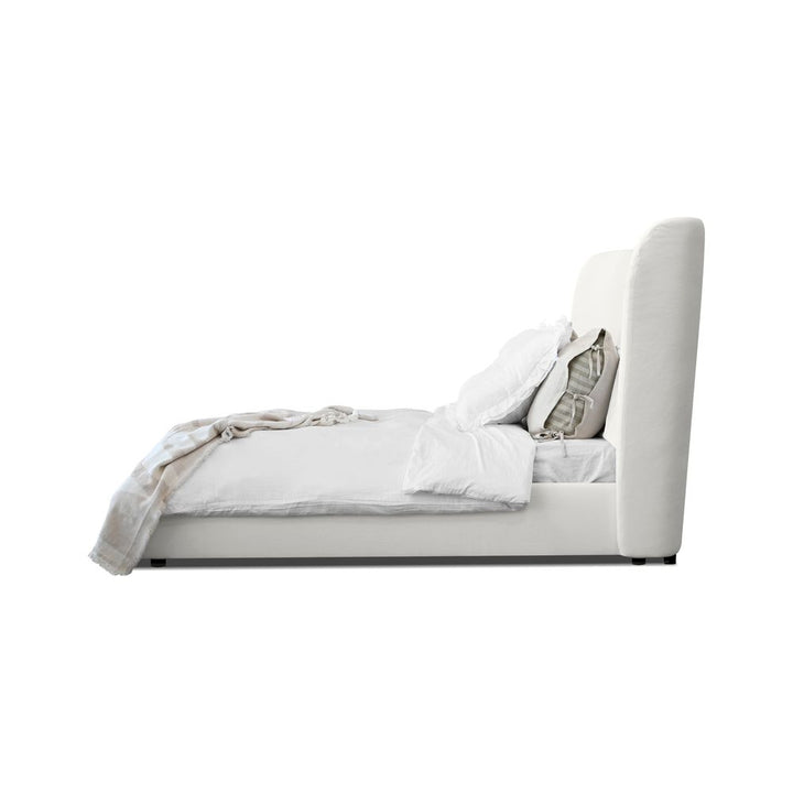 Rowe Storage Bed Queen White Linen Fabric