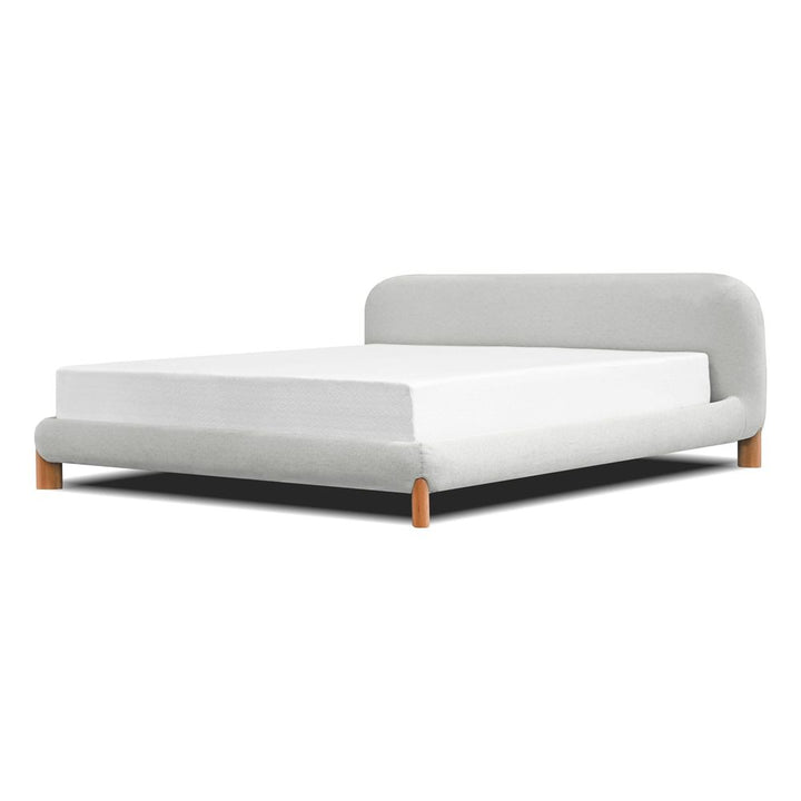 Beds Rubble Upholstered Bed King Cream Latte Fabric / White Oak Legs