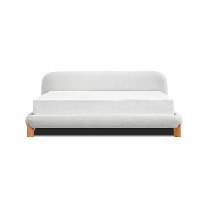 Beds Rubble Upholstered Bed King Cream Latte Fabric / White Oak Legs