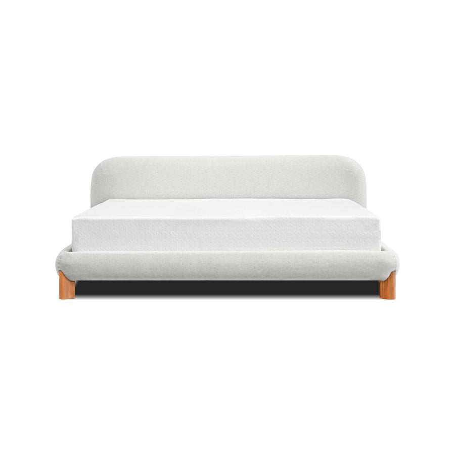 Beds Rubble Upholstered Bed King Cream Latte Fabric / White Oak Legs