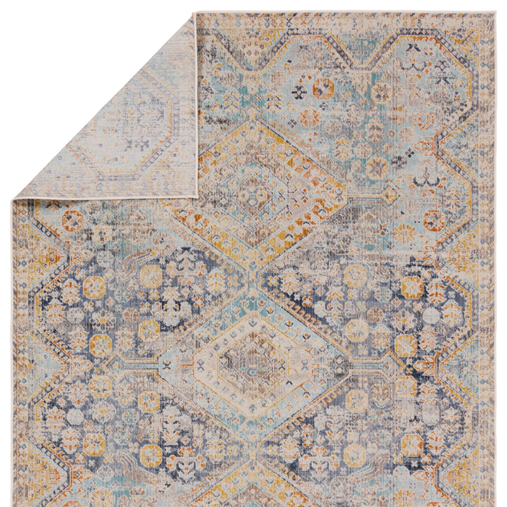 Vibe by Jaipur Living Marquess Indoor/Outdoor Medallion Blue/ Orange Area Rug (4'X6')