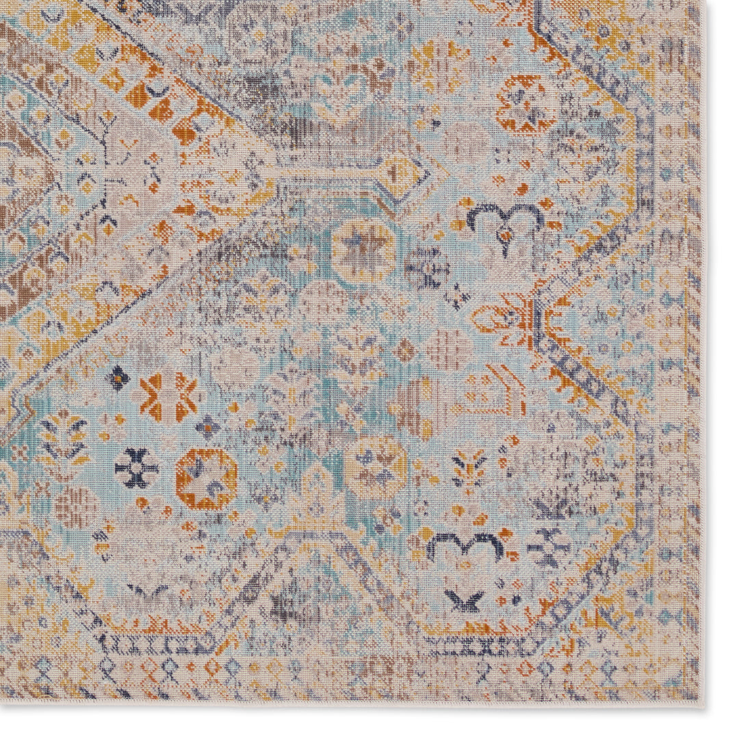 Vibe by Jaipur Living Marquess Indoor/Outdoor Medallion Blue/ Orange Area Rug (8'X10')