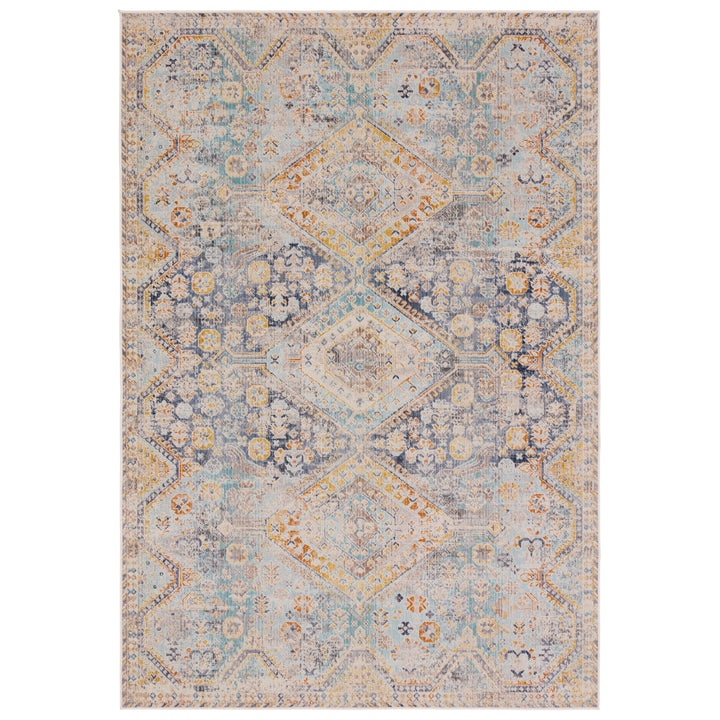 Vibe by Jaipur Living Marquess Indoor/Outdoor Medallion Blue/ Orange Area Rug (9'X12')