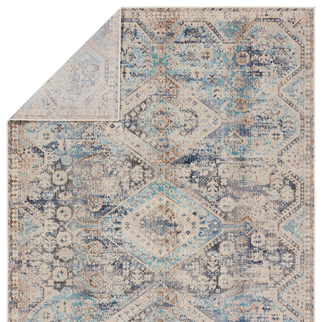 Vibe by Jaipur Living Marquess Indoor/Outdoor Medallion Blue/ Gray Area Rug (5'X8')