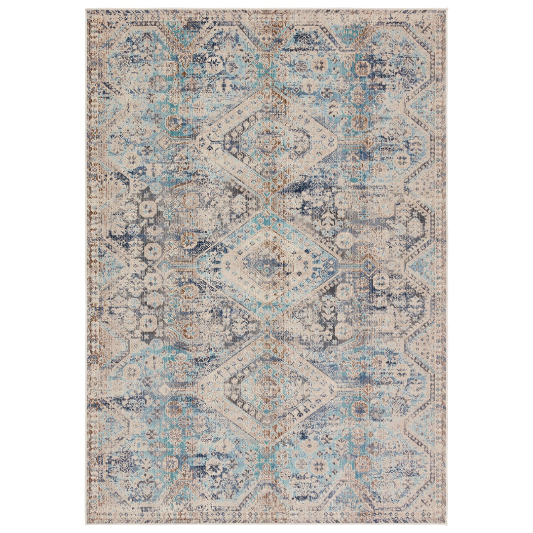 Vibe by Jaipur Living Marquess Indoor/Outdoor Medallion Blue/ Gray Area Rug (5'X8')