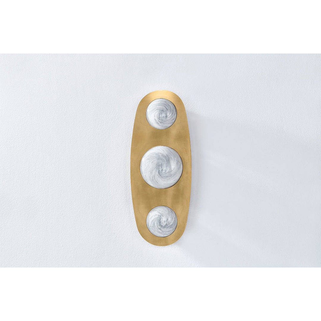 Bezel Wall Sconce - Vintage Brass 3 Lights