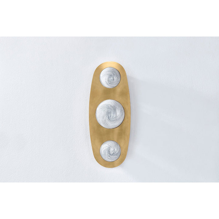 Bezel Wall Sconce - Vintage Brass 3 Lights