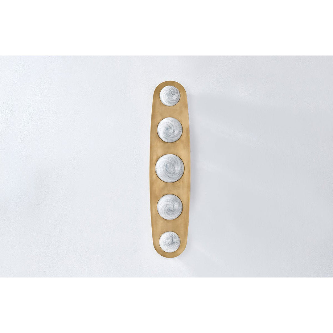 Bezel Wall Sconce - Vintage Brass 5 Lights