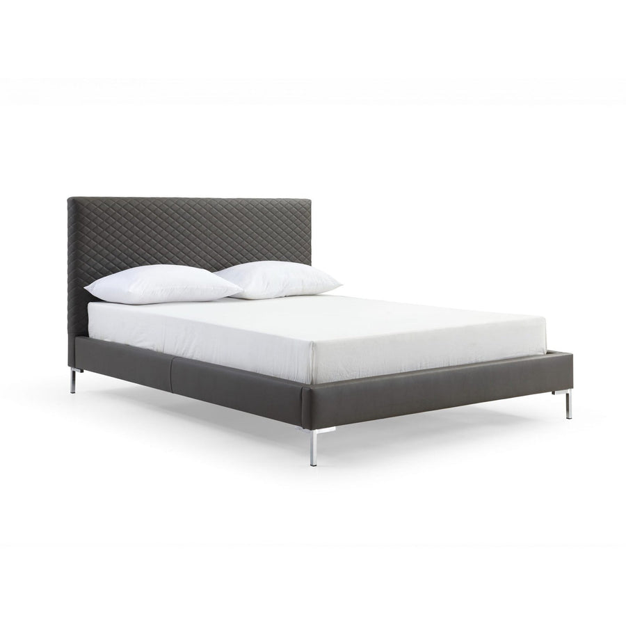 Liz Queen Bed-Whiteline Modern Living-WHITELINE-BQ1689P-DGRY-BedsQueen-Grey-2-France and Son