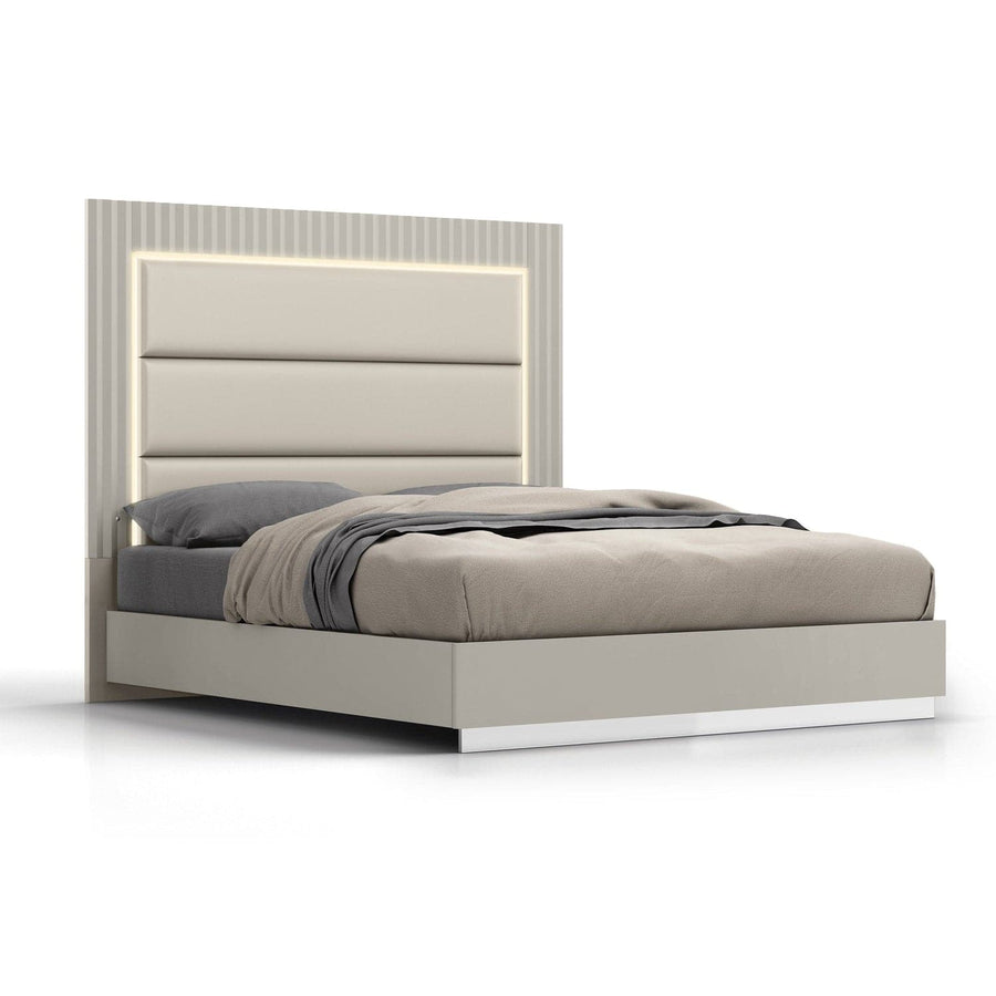 Chloe Bed-Whiteline Modern Living-WHITELINE-BK1888-GRY-BedsKing-1-France and Son