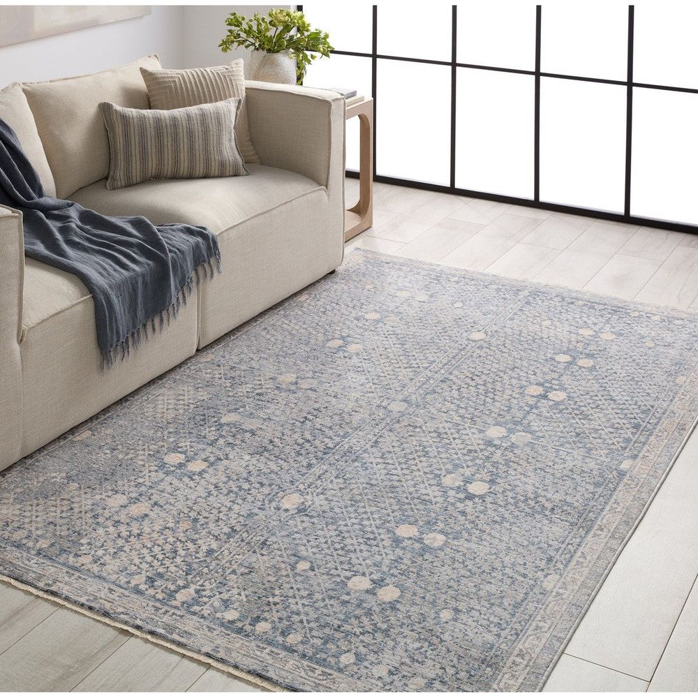 Aalto Floral Blue/ Light Gray Area Rug (8'X10')