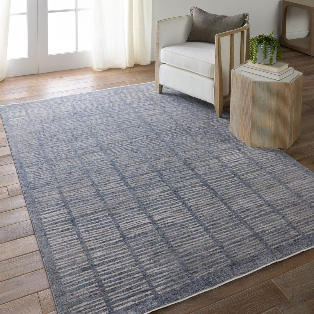 Jaipur Living Dounia Striped Blue/ Light Gray Runner Rug (3'X10')