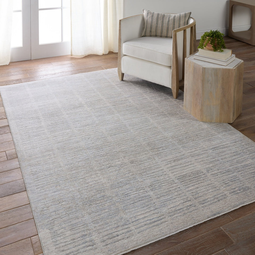 Jaipur Living Dounia Striped Light Gray/ Blue Area Rug (10'X14')