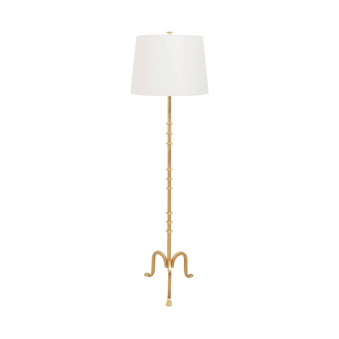 Blakely - Three Leg Iron Floor Lamp With Ring Detail In Gold Leaf