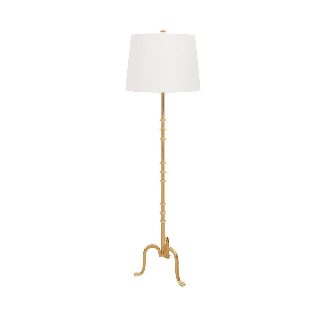 Blakely - Three Leg Iron Floor Lamp With Ring Detail In Gold Leaf