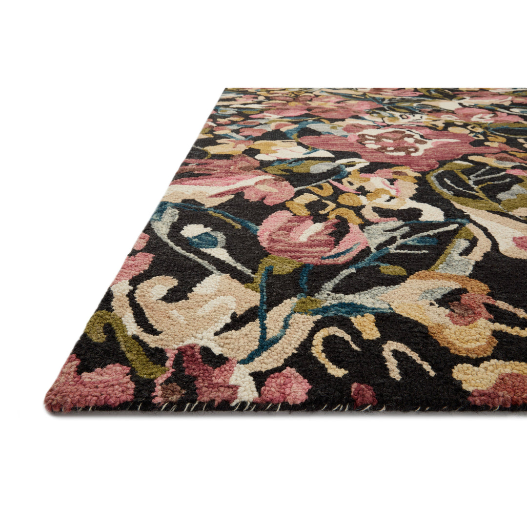 Loloi Belladonna Black / Berry 18" x 18" Sample Rug