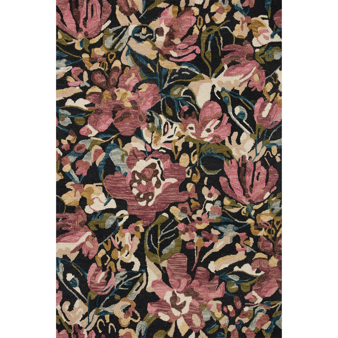 Loloi Belladonna Black / Berry 18" x 18" Sample Rug