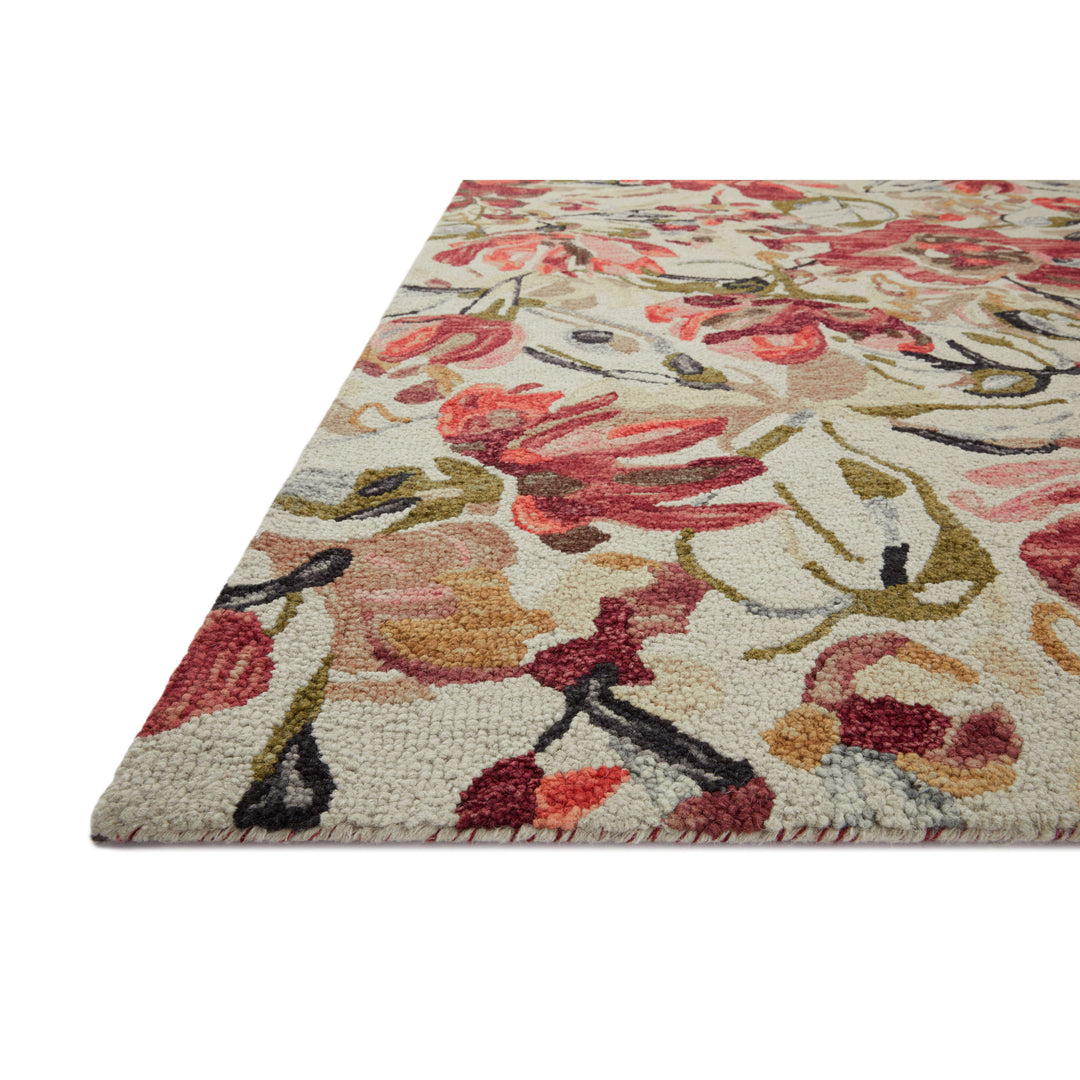 Loloi Belladonna Ivory / Raspberry 2'-3" x 3'-9" Accent Rug