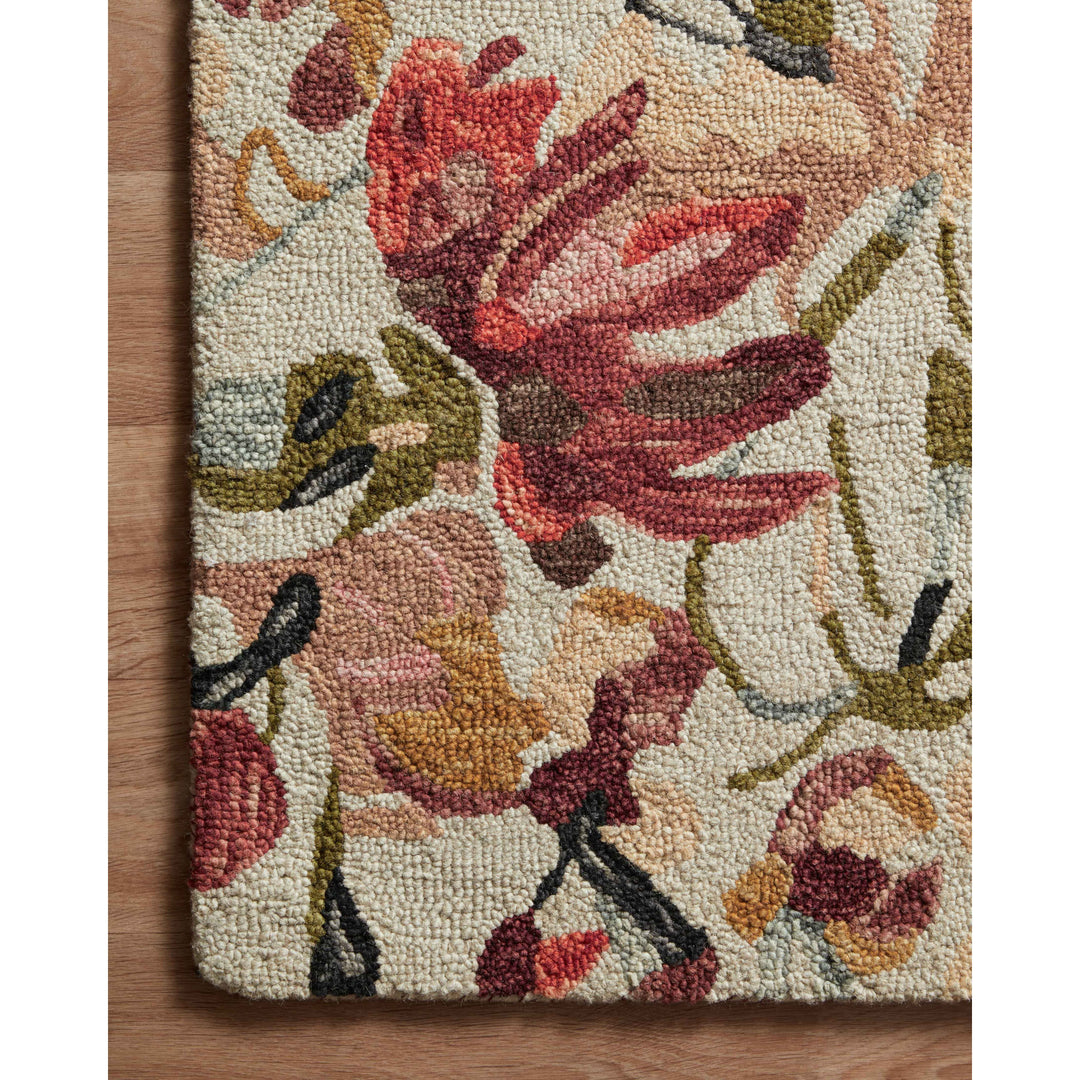 Loloi Belladonna Ivory / Raspberry 2'-3" x 3'-9" Accent Rug