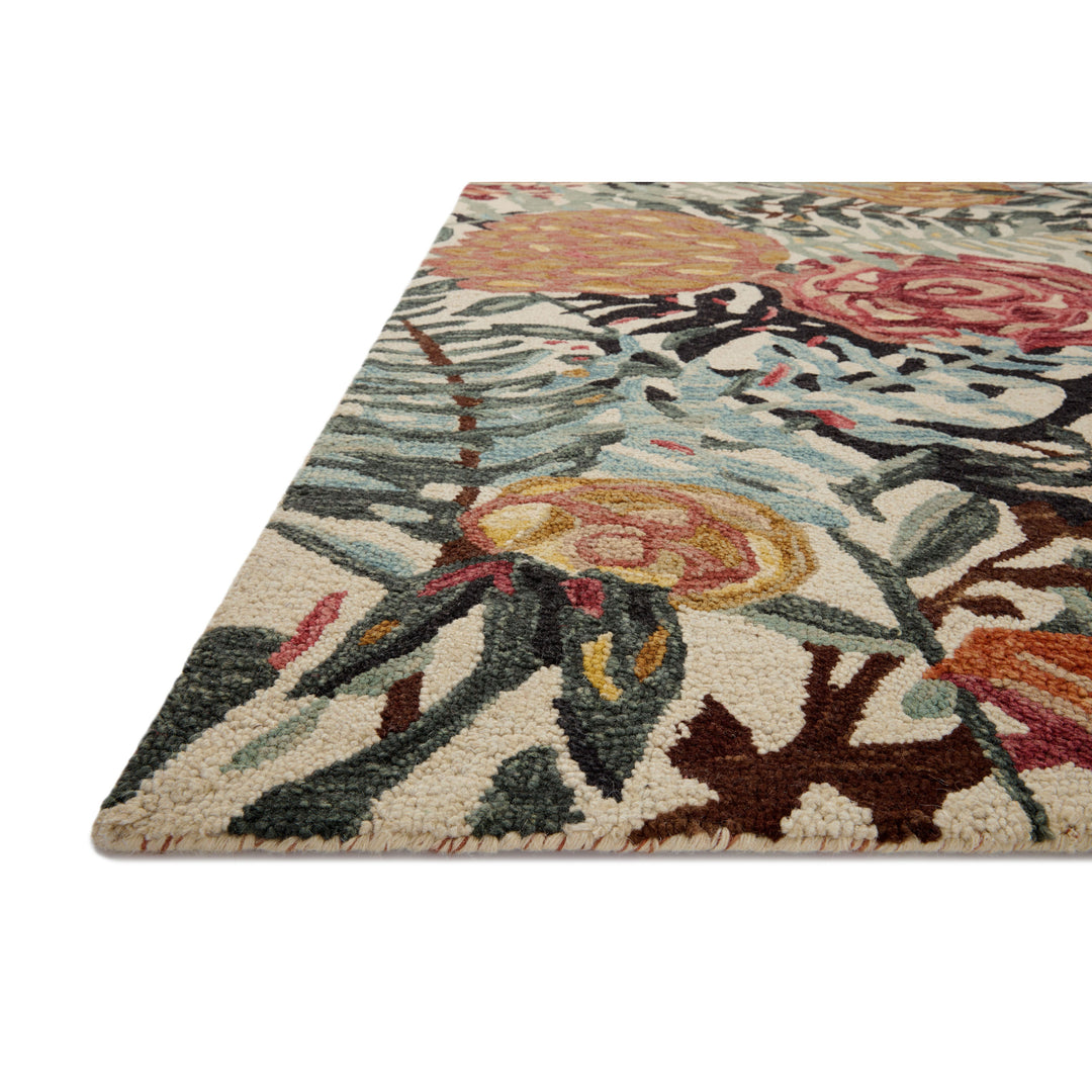 Loloi Belladonna Ivory / Lagoon 18" x 18" Sample Rug