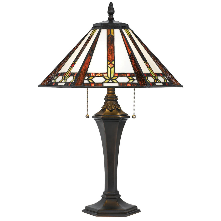 60W X 2 Tiffany Table Lamp-Cal Lighting-CAL-BO-2717TB-Table Lamps-1-France and Son