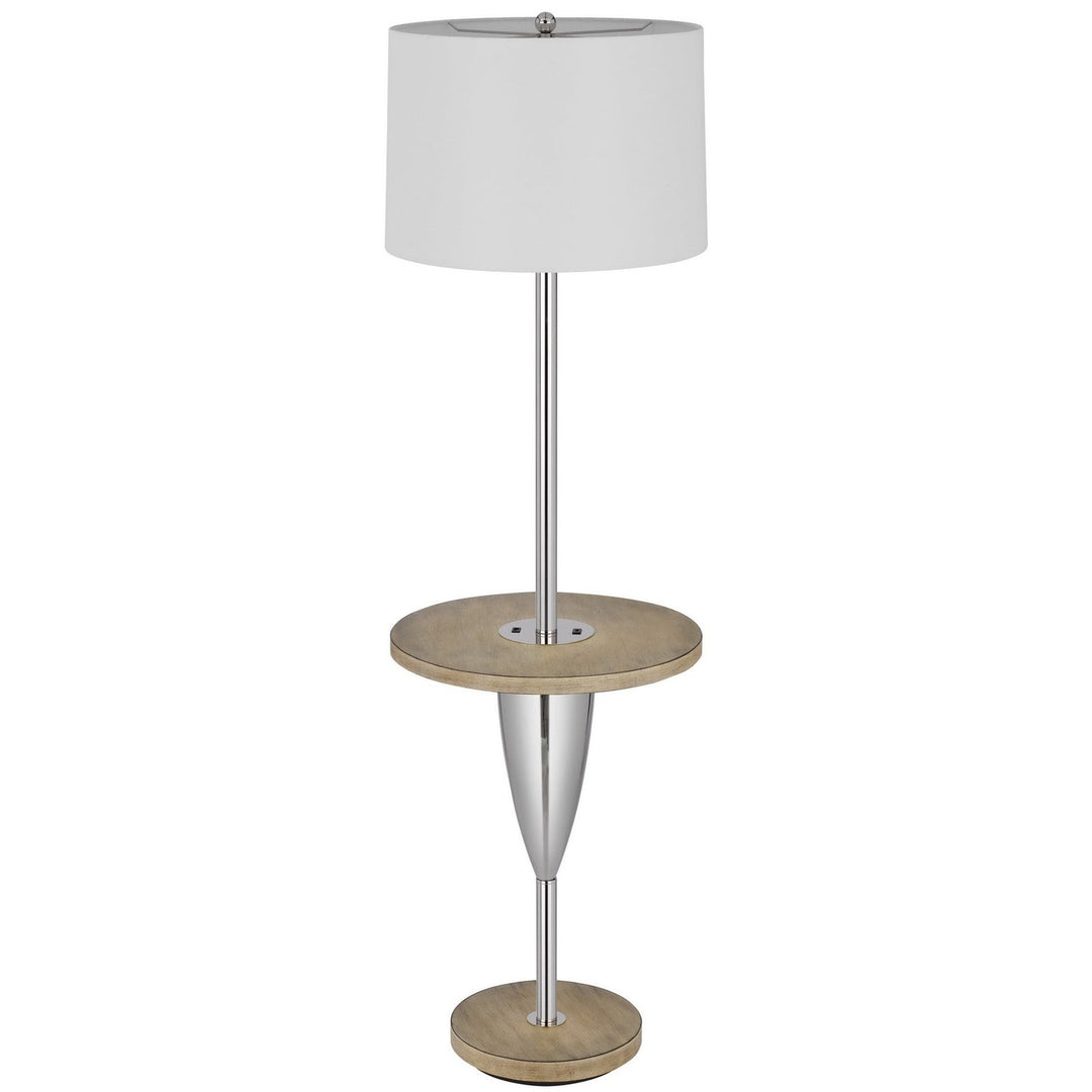 150W 3 way Lockport metal floor lamp with rubber wood tray table and base and 1 USB and 1 TYPE C USB charging port-Cal Lighting-CAL-BO-3054TFL-Table Lamps-3-France and Son