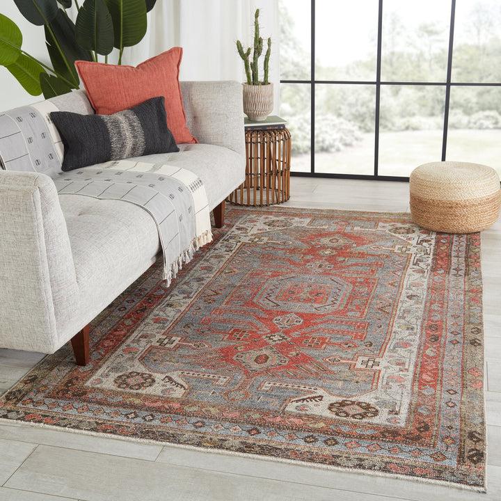 Jaipur Living Palazza Medallion Gray/ Orange Area Rug (4'X6')