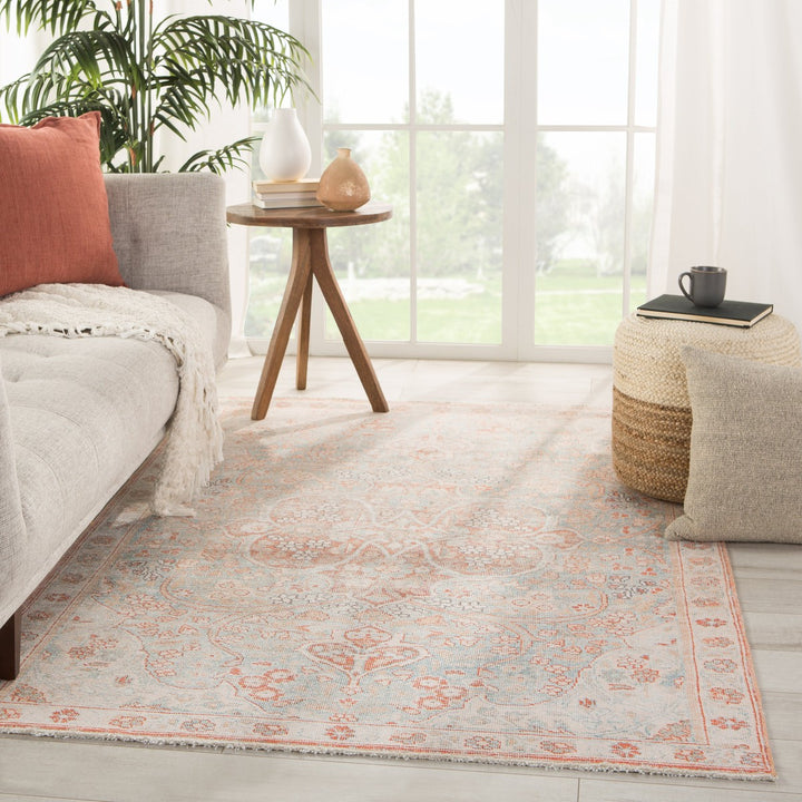 Jaipur Living Fay Medallion Orange/ Light Blue Area Rug (10'X14')