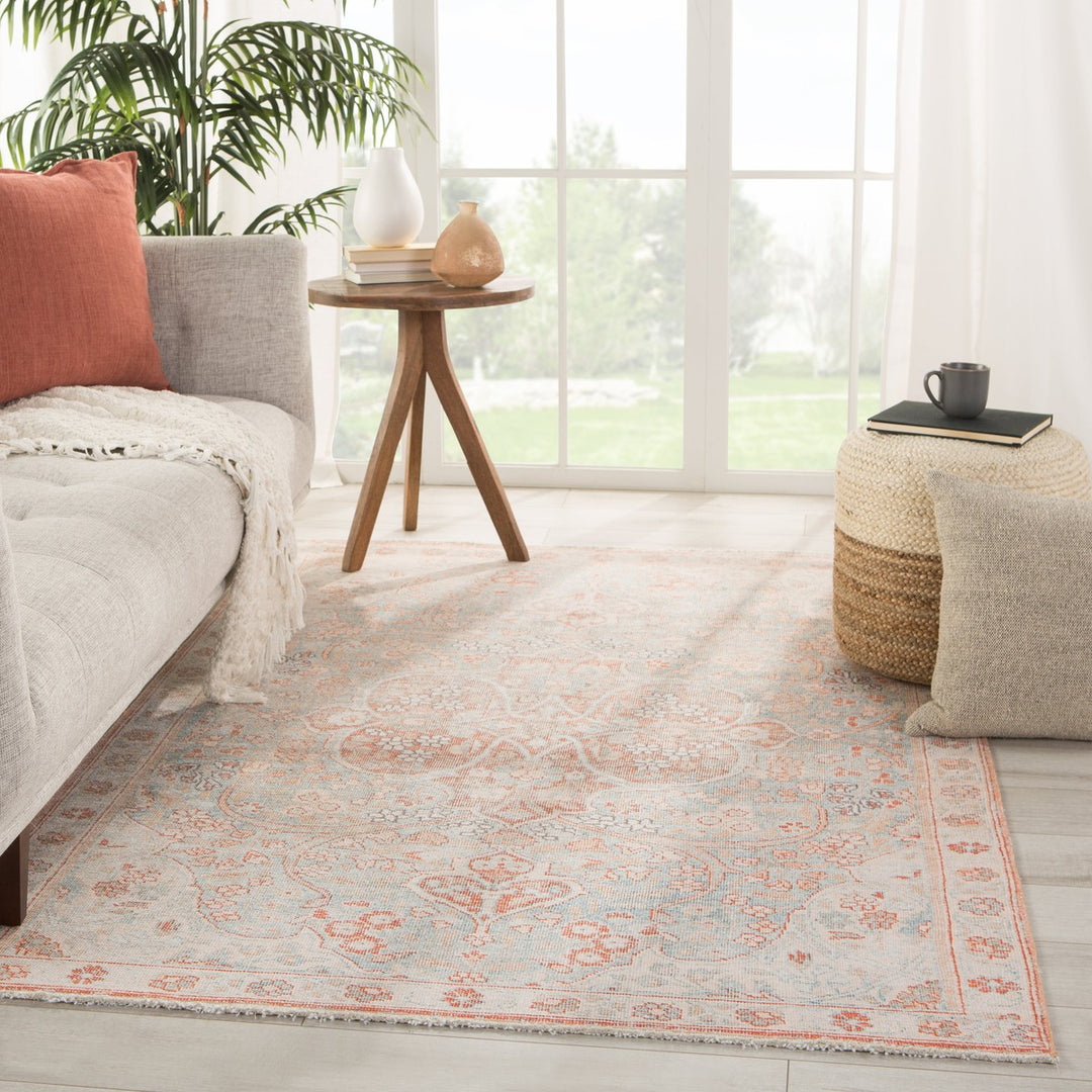 Jaipur Living Fay Medallion Orange/ Light Blue Area Rug (6'X9')