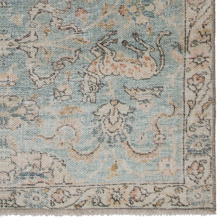 Asher Oriental Teal/ Gold Runner Rug (3'X10')