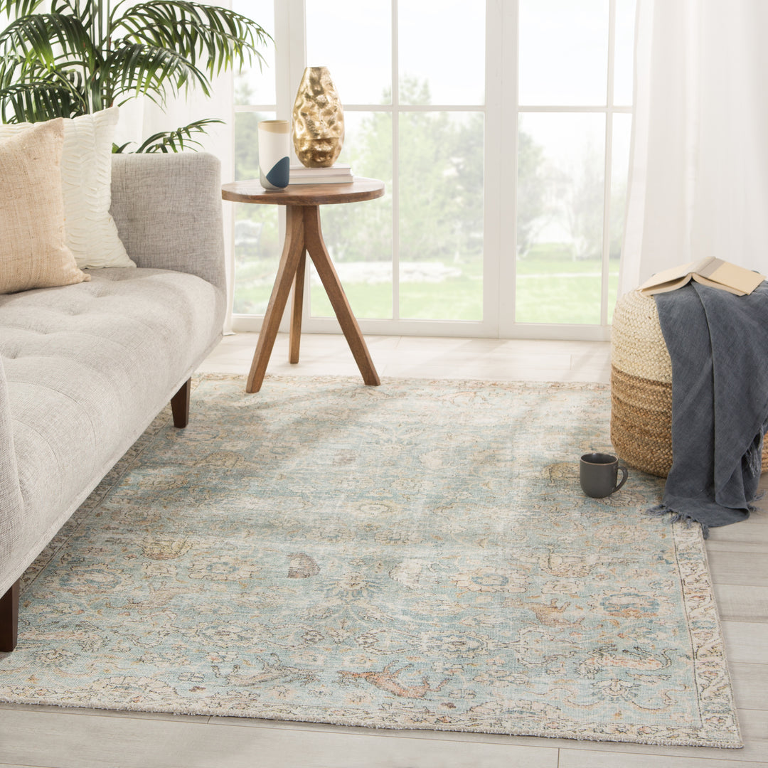 Asher Oriental Teal/ Gold Runner Rug (3'X10')